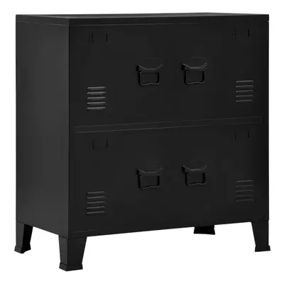 vidaXL Industrial Storage Chest Black 75x40x80 cm Steel Sideboard Cabinet