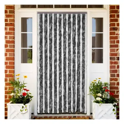 vidaXL Insect Curtain Grey and White 90x200 cm Chenille Doorway Fly Screen