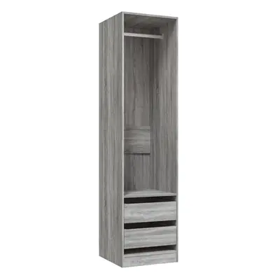 (grey sonoma) vidaXL Wardrobe Clothing Storage Hanger Clothes Cabinet Closet Engineered Wood