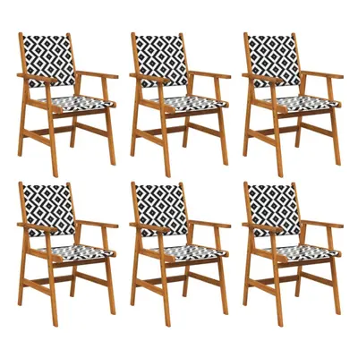 (6) vidaXL 2/4/6/8x Solid Acacia Wood Garden Chairs Outdoor Dining Chair Seating