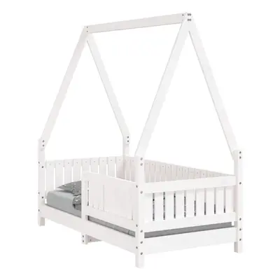 (white, x cm) vidaXL Kids Bed Frame Bedstead Wooden Bed Base White 90x200 cm Solid Wood Pine