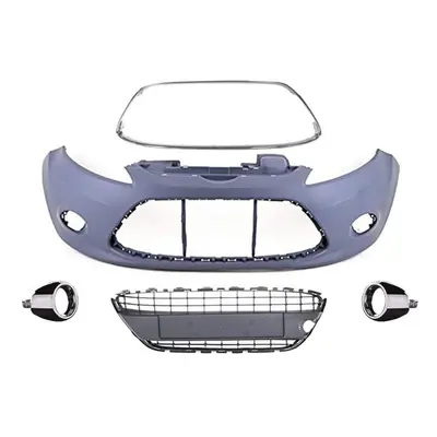 Ford Fiesta Front Bumper Kit Primed With Chrome Frame