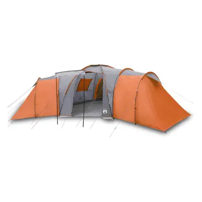 vidaXL Family Tent Dome 12-Person Camping Dome Tent Grey and Orange Waterproof