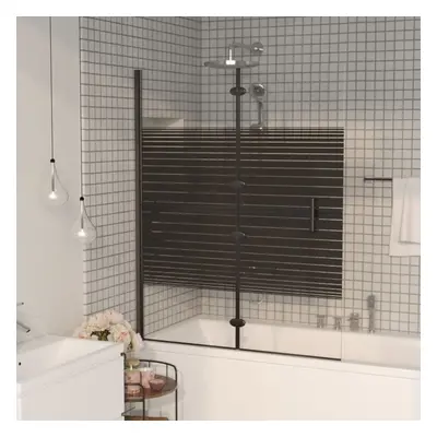 vidaXL Folding Shower Enclosure ESG Black Shower Screen Cubicle Bath Cabin