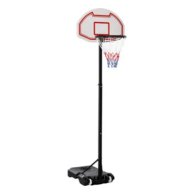 HOMCOM 155-210cm Height Adjustable Basketball Stand Backboard Portable w/ Net