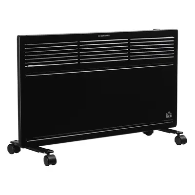 HOMCOM Convector Radiator Heater w/ Adjustable Thermostat Safety Cut-Off, Black