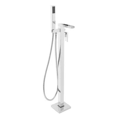 Free Standing Bath Shower Mixer Tap Bathroom Floor Standing Square Filler Kit