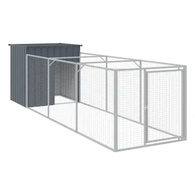 (anthracite, x x cm) vidaXL Dog House Dog Kennel with Run Dog Cage Anthracite Galvanised Steel