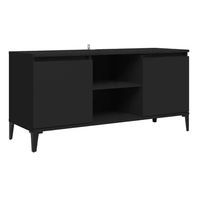 vidaXL TV Cabinet with Metal Legs Black Bedroom TV Stand Unit Hifi Cabinet