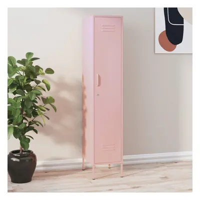 vidaXL Locker Cabinet Pink Steel Storage Office Furniture Cabinet Organiser