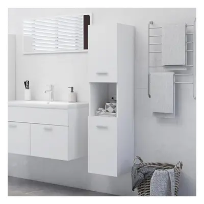 vidaXL Bathroom Cabinet White Chipboard Wall Storage Mounted Washroom Cupboard