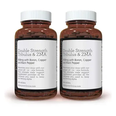 Double Strength Tribulus and ZMA (958mg - 40% Saponins with Copper, Boron & Black Pepper) x Tabl