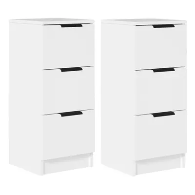 (White, 2) vidaXL Sideboard Telephone Cabinet Nightstand Side Cabinet Engineered Wood