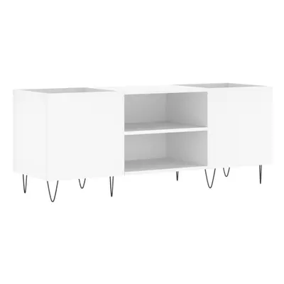 vidaXL Record Cabinet Record Storage Cabinet Sideboard White Engineered Wood