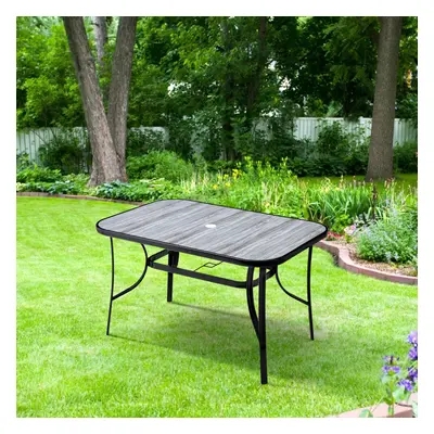 Rectangular Outdoor Table with Umbrella Hole All Weather Outdoor Table for Garden 1200mm(L)