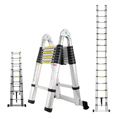 (5M) Multipurpose Telescopic A Frame Ladder with Stabilizer Bar for Home Outdoor Working