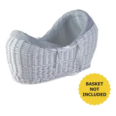 Grey Waffle Wicker Pod Moses Basket Bedding Set Dressings