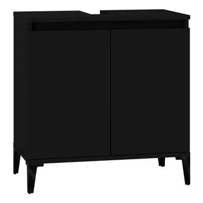 (black) vidaXL Sink Cabinet Vanity Unit Storage Under Sink Cabinet Engineered Wood