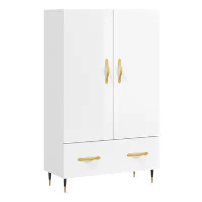 (high gloss white) vidaXL Highboard Sideboard Cupboard Side Cabinet Smoked Oak Engineered Wood