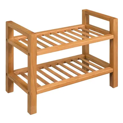 vidaXL Solid Oak Wood Shoe Rack with Shelves 50x27x40cm Footwear Organiser