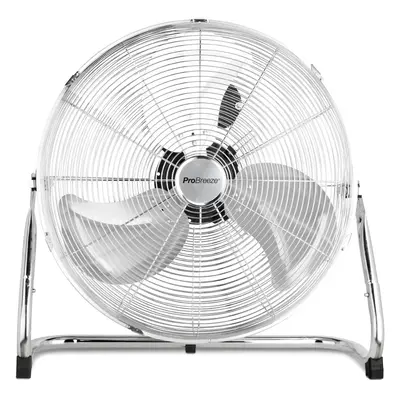 (20 Inch Floor Fan) 20-inch chrome gym floor fan with speeds and adjustable head, vertical metal