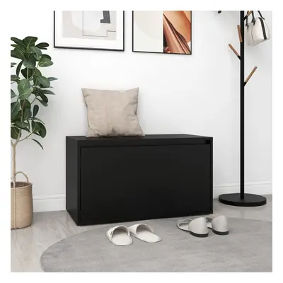 vidaXL Hall Bench Black Chipboard Home Box Hallway Entryway Storage Bench