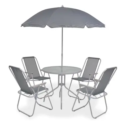 6pc vidaXL Grey Textilene Outdoor Dining Set