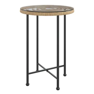 (brown, Ã? x cm) vidaXL Dining Table Tempered Glass and Steel Table Black/Brown Multi Sizes