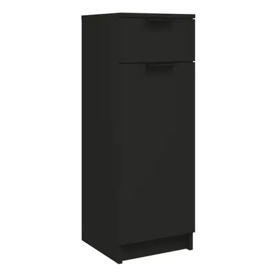 vidaXL Bathroom Cabinet Black Engineered Wood Toilet Vanity Unit Cupboard