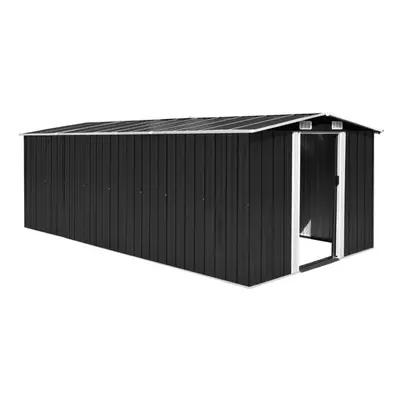 vidaXL Garden Shed 257x489x181cm Metal Anthracite Tool Storage House Cabin