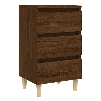 (brown oak, 1) vidaXL 1/2x Bed Cabinets & Wood Legs Nightstand Side Table Set Multi Colours