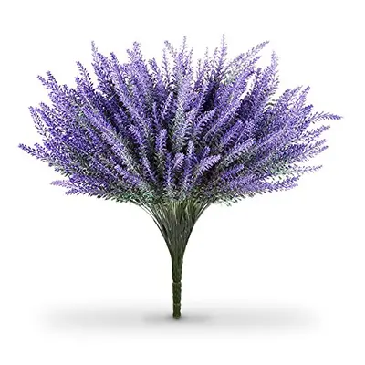 Lifelike Artificial Lavender Plants - 8-Piece Bundle, Perfect for Crafting, Home Decor, and Wedd