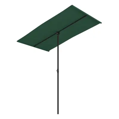 vidaXL Outdoor Parasol with Aluminium Pole Garden Umbrella 180x110 cm Green