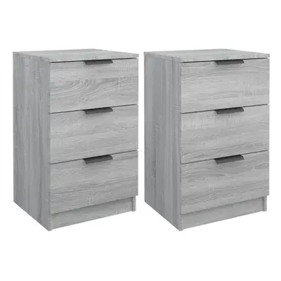 (grey sonoma, 2) vidaXL Bedside Cabinets Night Stand End Table Side Table Bed Drawer Cabinet