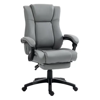 Vinsetto Executive Home Office Chair High Back Recliner, with Foot Rest, Grey