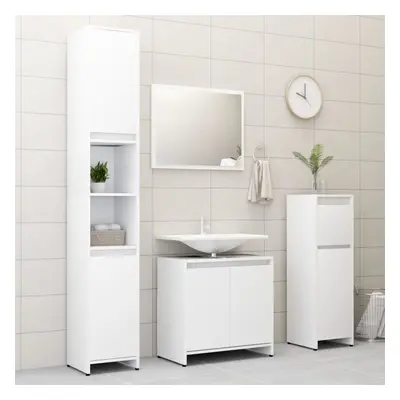 vidaXL Bathroom Furniture Set Piece White Chipboard Washroom Cabinet Unit