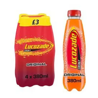 Lucozade Energy Drink Original 4x380ml (Pack of 6)