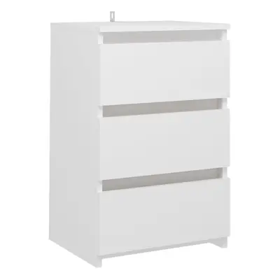 vidaXL Bed Cabinet White Engineered Wood Bedside Storage Cabinet Furniture