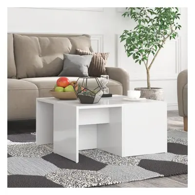 vidaXL 4x Coffee Tables High Gloss White Chipboard Living Room End Sofa Table