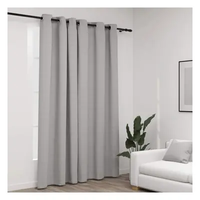 vidaXL Linen-Look Blackout Curtains with Grommets Grey 290x245cm Window Drape