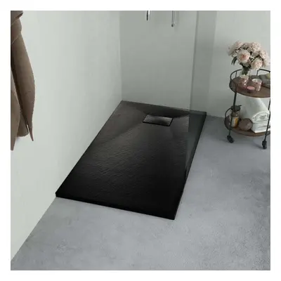 vidaXL Shower Base Tray SMC Black 90x70cm Wet Bathroom Base Shower Receptor