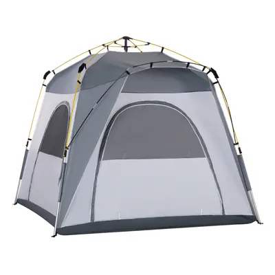 Outsunny Man Pop Up Tent Camping Backpacking Dome Tent, Light Grey