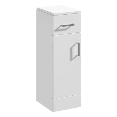 Slimline Floor Standing Bathroom Cupboard - 250mm - Gloss White