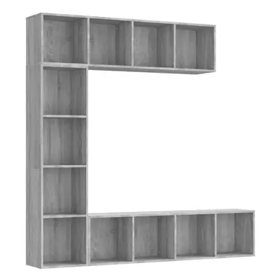 (grey sonoma) vidaXL Book/TV Cabinet Set Piece Book Stand Rack Wall Shelf Multi Colours