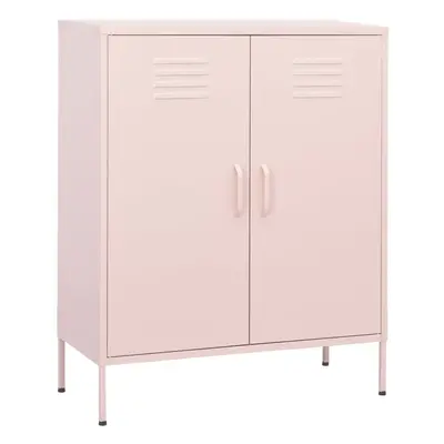 vidaXL Storage Cabinet Pink Steel Living Room Sideboard Cupboard Bookcase