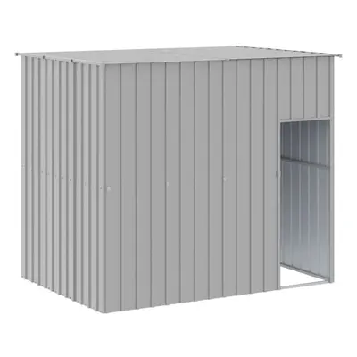 (light grey, x x cm) vidaXL Dog House Dog Kennel with Run Dog Cage Light Grey Galvanised Steel