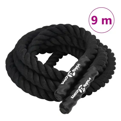 (9 m) vidaXL Battle Rope Gym Exercise Rope Workout Equipment kg Black Polyester