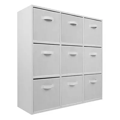 (9 White Drawers) Charles Jacobs White Cube Open Book Shelf Storage