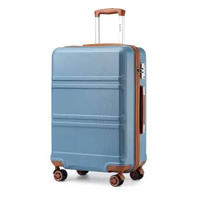 (24 inch) Grayish Blue And Brown ABS PCS Suitcase Set With Vanity