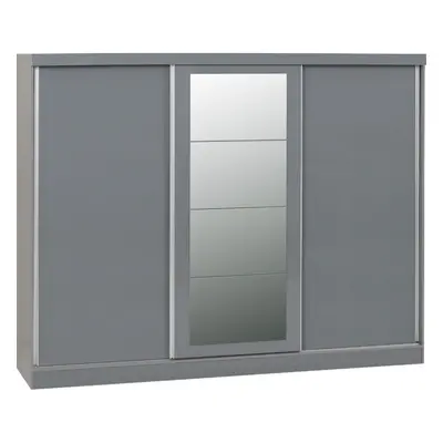 Nevada Door Sliding Wardrobe Grey Gloss